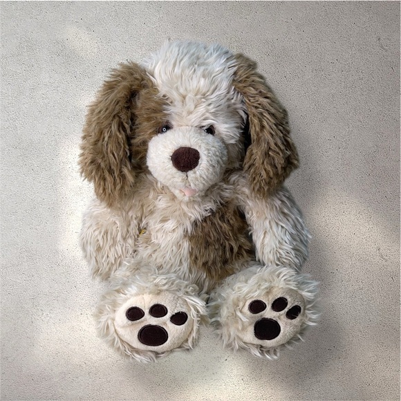 Build a Bear SCRUFFY PUPPY Plush Stuffed Spots Brown Cream Tan Shaggy Dog - Picture 1 of 8